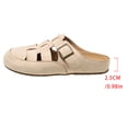 thumbnail image 7 of Rokment Womens Closed Toe Gladiator Clogs Suede Buckles Comfortable Backless Slip on Walking Flat Sandals for Boho Beach Summer 2026 Beige Size 6, 7 of 7