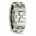 thumbnail image 5 of White Stainless Steel Ring Band Wedding Men's Diamond Round, 5 of 6