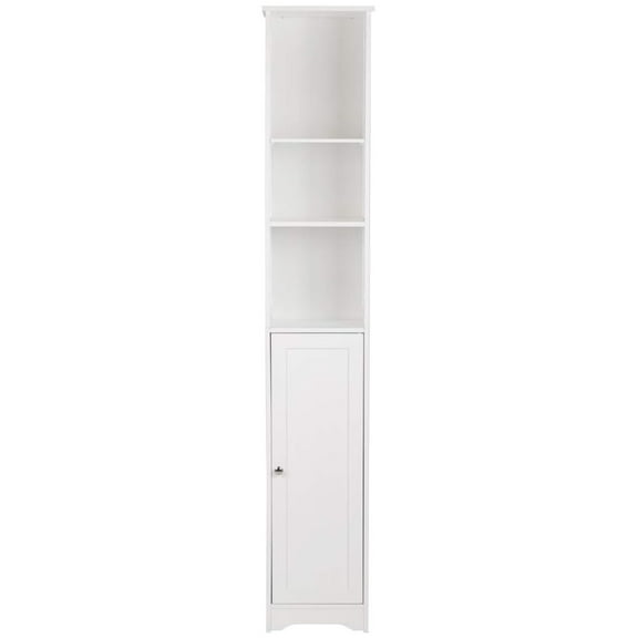 67" Tall Bathroom Cabinet, Slim Floor Cabinet White Narrow Storage Organizer with Adjustable Shelves, Space Saving Pantry Utility Storage