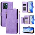 thumbnail image 5 of Funda para HMD Pulse PRO con cremallera tipo cartera, tarjetero, marco de fotos, soporte y cordón, de piel sintética. morado, 5 of 5