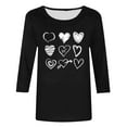 thumbnail image 4 of Avrnliq Womens Black Valentine's Day Heart Print Casual Loose Fit Top, Soft Romantic Love Heart Holiday Outfit for Date Night & Daily Wear,Size 5XL, 4 of 5