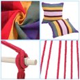 thumbnail image 3 of Macrame Hammock Chair Rope Swing, 550 Lbs Capacity, Two Cushions & Portable Steel Spreader Bar for Indoor/Outdoor,Rainbow Stripes, 3 of 9