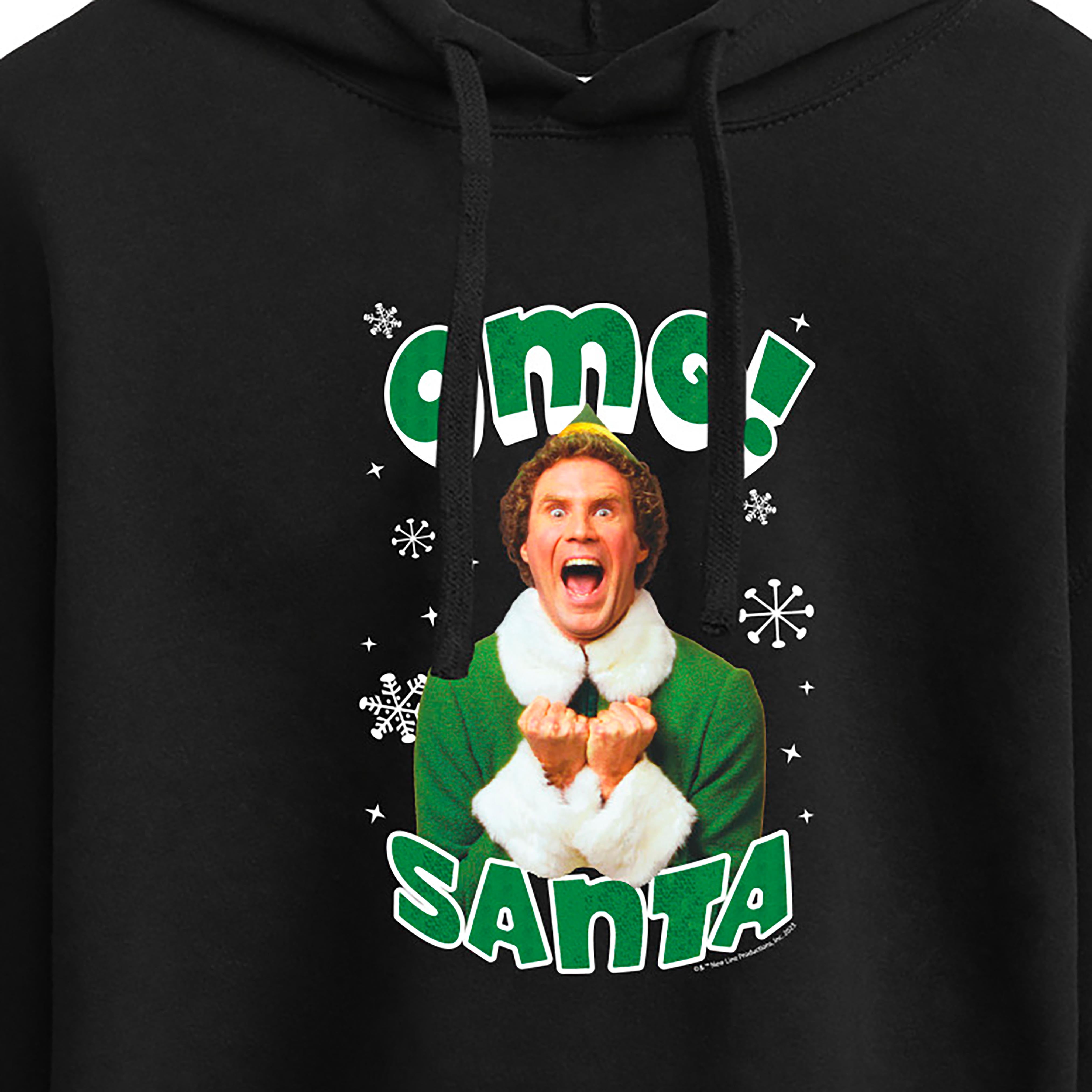 ELF - Christmas Omg Santa  - Juniors Cropped Pullover Hoodie