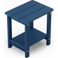 thumbnail image 1 of Outside Adirondack Side Table Double Layer, Weather Resistant Square Outdoor Side Tables, Outdoor End Table for Backyard Pool Indoor Companion Front Porch, Navy, 1 of 12