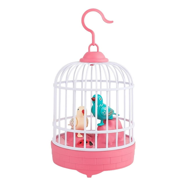 Juguete electrónico de jaula de pájaros de simulación, Mini juguete de pájaro cantando, juguetes musicales, pájaro eléctrico con Control de voz para Rosa