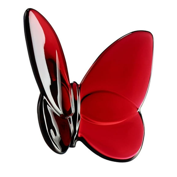 Menolana Crystal Butterfly Figurine Flying Butterfly Figurine for Bookshelf Fireplace Red