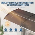 thumbnail image 7 of UV & Sun Protection Outdoor Awning Canopy,Clear Cover with Sturdy Plastic Steel Brackets,Easy Install, for Patio or Entrance Shelter, Brown, 7 of 7
