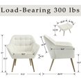 thumbnail image 7 of Guyou Velvet Accent Chair with Ottoman - 32" Wide Plush Lounge Chair for Living Room, Round Tufted Back Armchair, Beige Cozy Reading Chair, 7 of 7