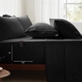 thumbnail image 2 of Juego de edredón Zzlpp, tamaño king, 7 piezas, cama negra en una bolsa, 2 of 7