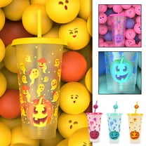Halloween Party Decorations Halloween Decorations, Halloween Color Changing Cups With Lids And Straws Plastic Tumblers With Lids And Straws, Kids Cups With Straws And Lids For Halloween De