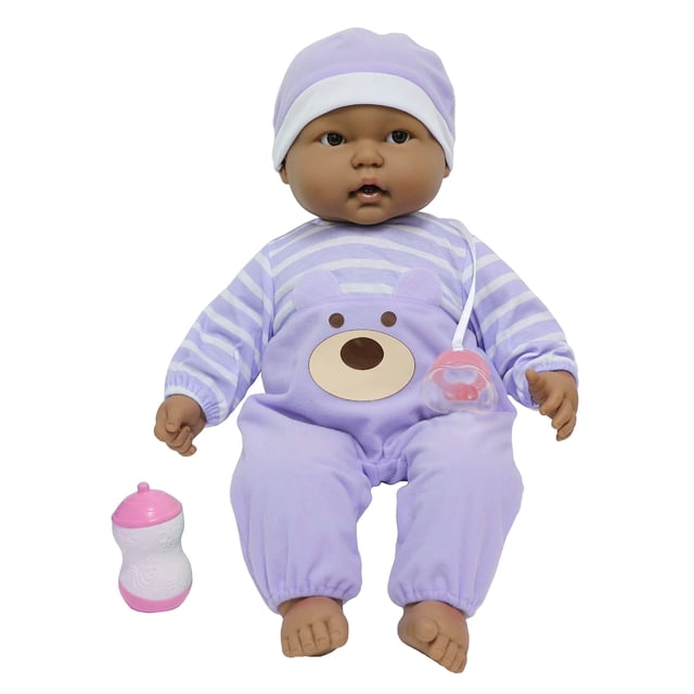 JC Toys ‘Lots to Cuddle Babies’ Hispanic 20-Inch Peach Soft Body Baby Doll and Accessories Designed by Berenguer, Purple, 35019