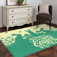 thumbnail image 3 of 3'x5' Area Rugs, Happy Easter Rabbits Indoor Outdoor Area Rug for Living Room Bedroom, Spring Daisy Green Silhouette Yellow Washable Bathroom Rugs Kitchen Floor Carpet Mats Home Decor Aesthetic, 3 of 8