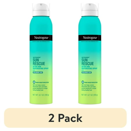 (2 pack) Neutrogena Sun Rescue After Sun Rehydrating Spray, Hyaluronic Acid, 6.7 oz