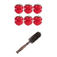 thumbnail image 1 of Tachiuwa Brosse à Cheveux Ronde en Bois avec Poils Purs et 6 Pcs Fraise, 1 of 9