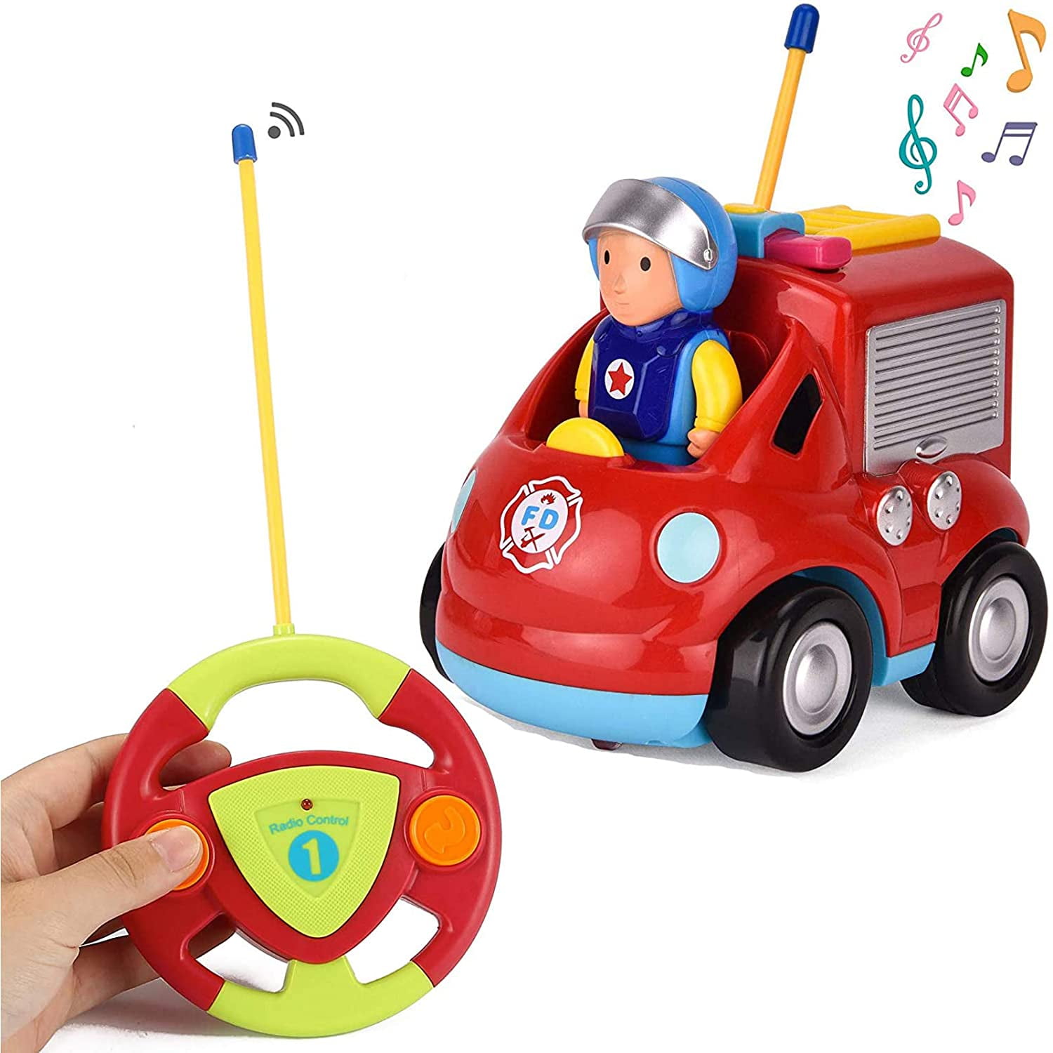 Airplane Lights and Sound for Baby Music Kids Liberty Imports My First RC Cartoon Car Vehicle 2-Channel Remote Control Toy Toddlers 