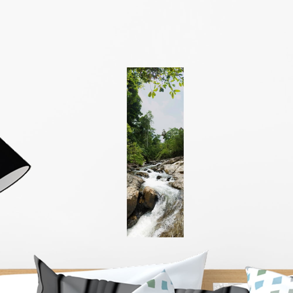 River Waterfall Vertical Wall Mural by Wallmonkeys Peel and Stick ...