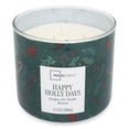 thumbnail image 5 of Mainstays 3-Wick Happy Holly Days Scented Candle with a Green Garland Toss Scene Wrap, 13-Ounce, 5 of 6