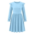thumbnail image 6 of Cethrio Girls Casual Dresses, Long Sleeve Crew Neck Mid-length School Spring Dresses Blue Size 9-10 T, 6 of 6