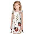thumbnail image 1 of Fotbe Watercolor Ladybug Vestido de Dormir para Niñas de 3 a 10 Años, Mangas Cortas, Estilo Princesa, Pijama Camisón con Mangas Voladas-Medium, 1 of 6