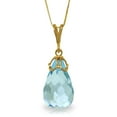 thumbnail image 2 of Galaxy Gold 14K Solid Yellow Gold 22" Necklace with Natural Briolette Blue Topaz, 14"-24" Sizes, December Birthstone, Symbol of Calm, 2 of 3