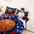thumbnail image 3 of Manfei Basketball Sports Queen Sheets,Retro American Flag Queen Sheet Sets,Black Red Stripes Decor,4 Pieces,1 Flat Sheet, 1 Fitted Sheet and 2 Pillowcases, 3 of 6