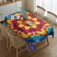thumbnail image 2 of Rainbow Tie Dye Mandala Pattern Rectangle Tablecloth 60"x84",Waterproof Polyester Rectangle Table Cloth, Wipeable Spillproof Polyester Tablecloth for Dining, Camping, Indoor and Outdoor, 2 of 4