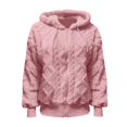 thumbnail image 4 of Women's Double Faced Fleece Jacket, Solid Color Zip Up Hoodie, Oversized Casual Coat, Winter Fall Outerwear, Fleece Lined Hooded Jacket, Warm Loungewear, Everyday Wear Pink M, 4 of 4