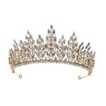 thumbnail image 3 of Tiara de boda, diadema, diadema, amuleto, regalo, corona de princesa, diadema con corona Estilo A Dorado, 3 of 8