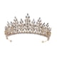 thumbnail image 3 of Tiara de boda, diadema, regalo, diadema decorativa, tocado de novia, corona, diadema Estilo A Dorado, 3 of 8