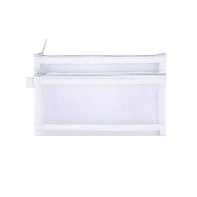 Boovnll Pencil Pouch, Large Capacity Multifunction Brief Double Pen Bag Transparent Mesh Pen Bag Large Capacity Exam Bag Stationery Organizer Nylon Office Storage Bag Pencil Box Pencil Case