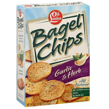 Old London Garlic Bagel Chips, 5 oz (Pack of 12)