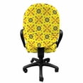 thumbnail image 3 of Abstract Office Chair Slipcover, Demonstration of Geometrical Motifs Diagonal Elements in Summer Colors, Protective Stretch Decorative Fabric Cover, Standard Size, Yellow and Multicolor, by Ambesonne, 3 of 5