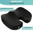 thumbnail image 3 of Node Gel-Enhanced Memory Foam Seat Cushion, Black Velour Ergonomic Orthopedic Comfort Pad, Ideal Pillow for Office Desk Chair, Wheelchair, Car & Truck, 3 of 7