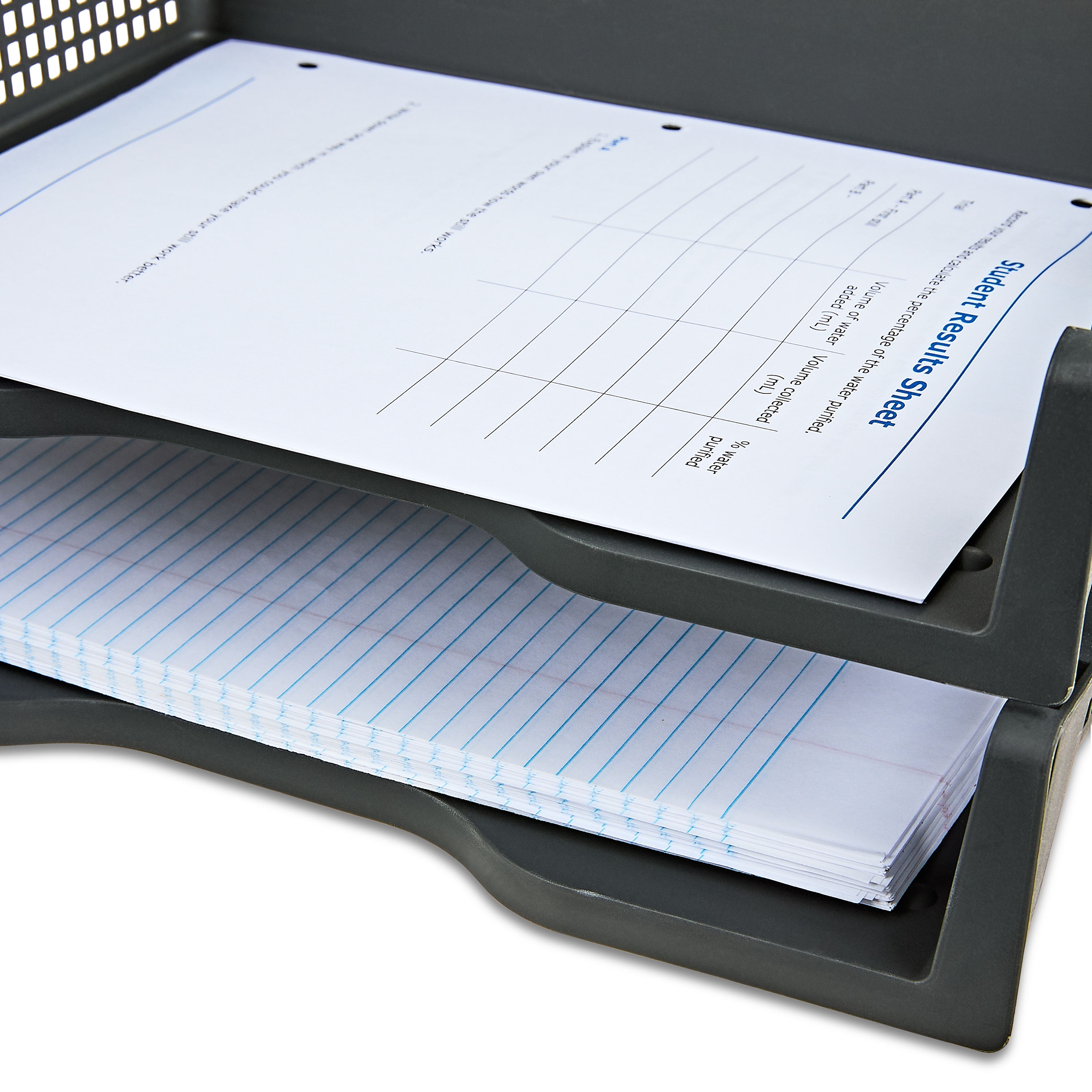 (2 pack) Pen+Gear Stackable Plastic Letter Trays, Desktop File Document Organizers, Black, 2 Count