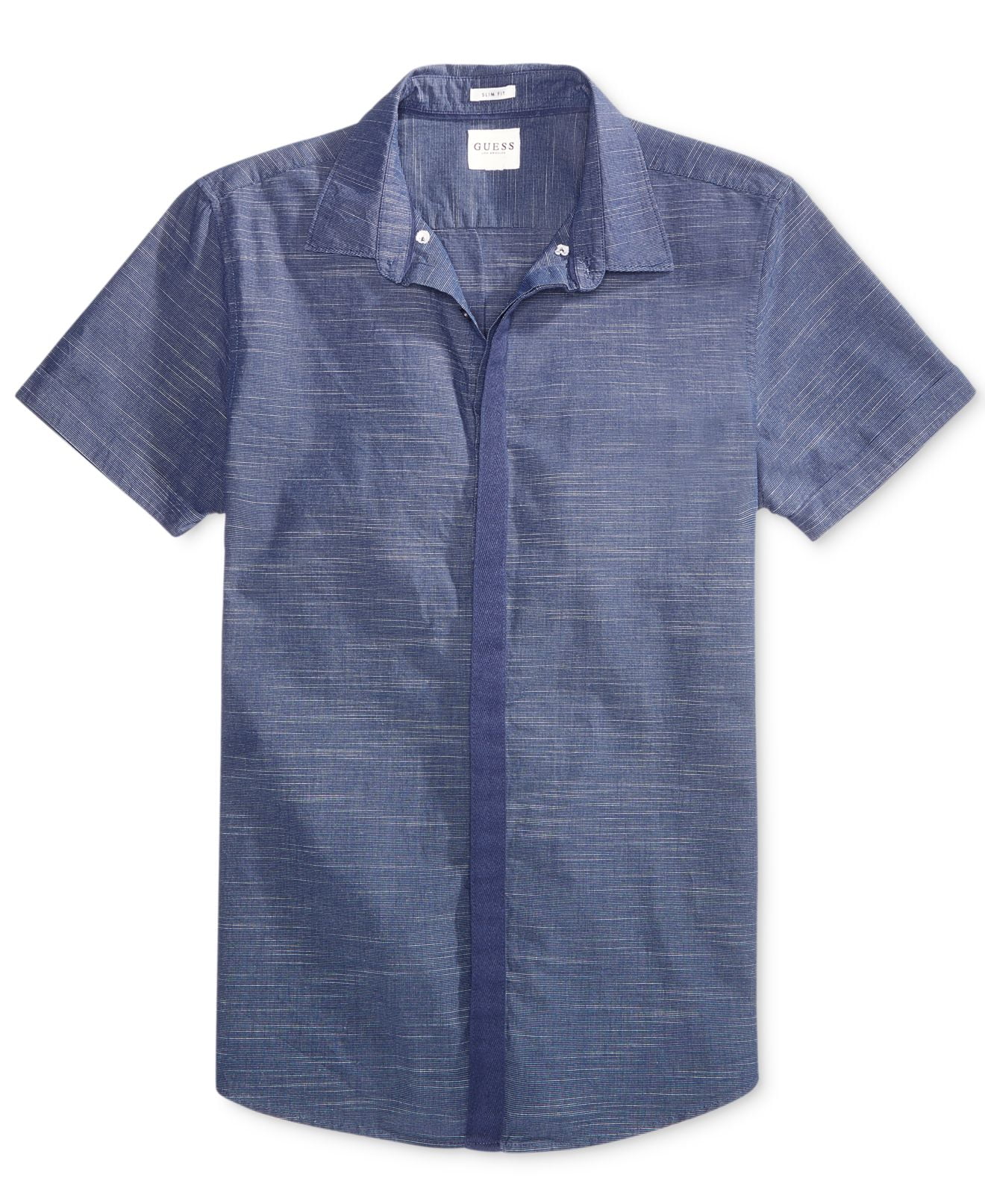 GUESS - Guess NEW Dark Blue Mens Size Small S Button Down Short-Sleeve ...