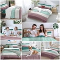 thumbnail image 6 of Teal Red Wood Grain Full Size Comforter Set, Vintage Green Light Red Gradient Wooden Plank Bedding for All Seasons, 4 Pcs Bed Set, 1Quiltcover (86"x86") ,1Sheet(80"x116"), 2Pillowcases (30"x20"), 6 of 9