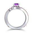 thumbnail image 4 of 2.50 Carat Round Shape Amethyst & Red Ruby Gemstone Classic Ring for Birthday Gift 14K White Gold Size 9.5 by Diamond-Capitals, 4 of 8
