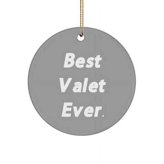 Cute Valet Gifts, Best Valet Ever, Joke Holiday Circle Ornament from Colleagues
