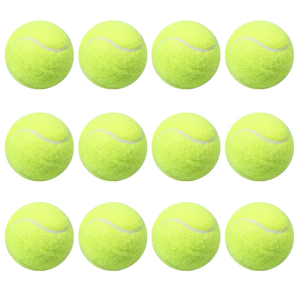 Pelota de entrenamiento de tenis de goma gruesa pelotas de tenis de práctica de alto rebote amarillas 12 Uds.