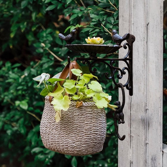 Colaxi Bird Feeder Lovely Rustic Feeding Station Bird Bath Tray for Deck Wall Trees 27x21.5cm