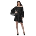 thumbnail image 3 of Moomaya Robe d'Été Dénudée Noire pour Femmes Robe de Plage en Coton avec Manches Cloche - TP, 3 of 5