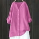 thumbnail image 2 of Vestidos Casuales Para Mujer, Blusas De Mujer De Moda Blusa de verano para mujer con cuello en V, manga larga, botones sueltos y lino, 2 of 7