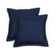 thumbnail image 1 of Juego de fundas de almohada Euro 26 x 26, azul marino, 600 hilos, 100% algodón, x2, 1 of 7