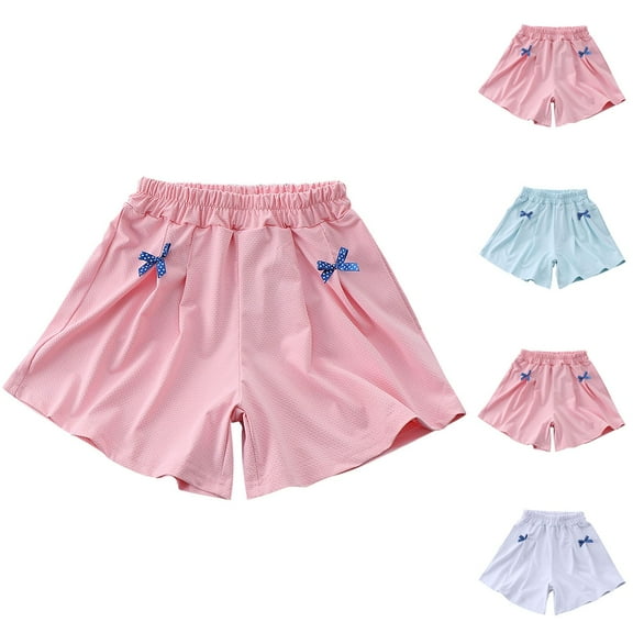 Ashirexll Kids Shorts,Girls Shorts, Summer Children's Versatile Elastic Waist Sun Protection Pants Medium and Large Children's Loose and Breathable Shorts