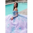 thumbnail image 3 of Women's GLS Gloria Off Shoulder Long Sleeve Ball Gown Gl3503 Lilac Lavender And Blue Size 3XL Lavender/blue, 3 of 3
