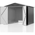 thumbnail image 2 of MUCHANT 6'x8' Outdoor Metal Storage Shed with Updated Frame Structure and Lockable Doors, Steel Garden Tool Sheds for Backyard, Patio, Lawn, White, 2 of 7