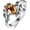 Amber, variant on Turquoise Ring for Women 925 Sterling Silver Bohemian Western Oval Leaf Design