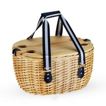 Twine Central Park Outdoor Picnic Basket with Lid for 4 People 22-Piece Set