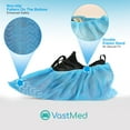thumbnail image 4 of 200PCs 100% Latex Free Anti-Slip Disposable Non-Woven PP Shoes Cover by VASTMED | Shoe & Boot Covers for Indoors | Durable, Non-Slip, Treads, Water Resistant, 4 of 7