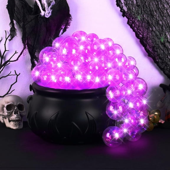 Halloween DIY Bubbling Cauldron Set,Halloween Decorations (Purple)